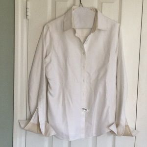 Pink Tartan ladies classic white shirt